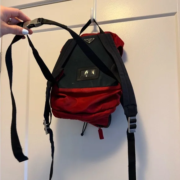 Prada Red Mini Backpack with belt - Picture 8 of 11